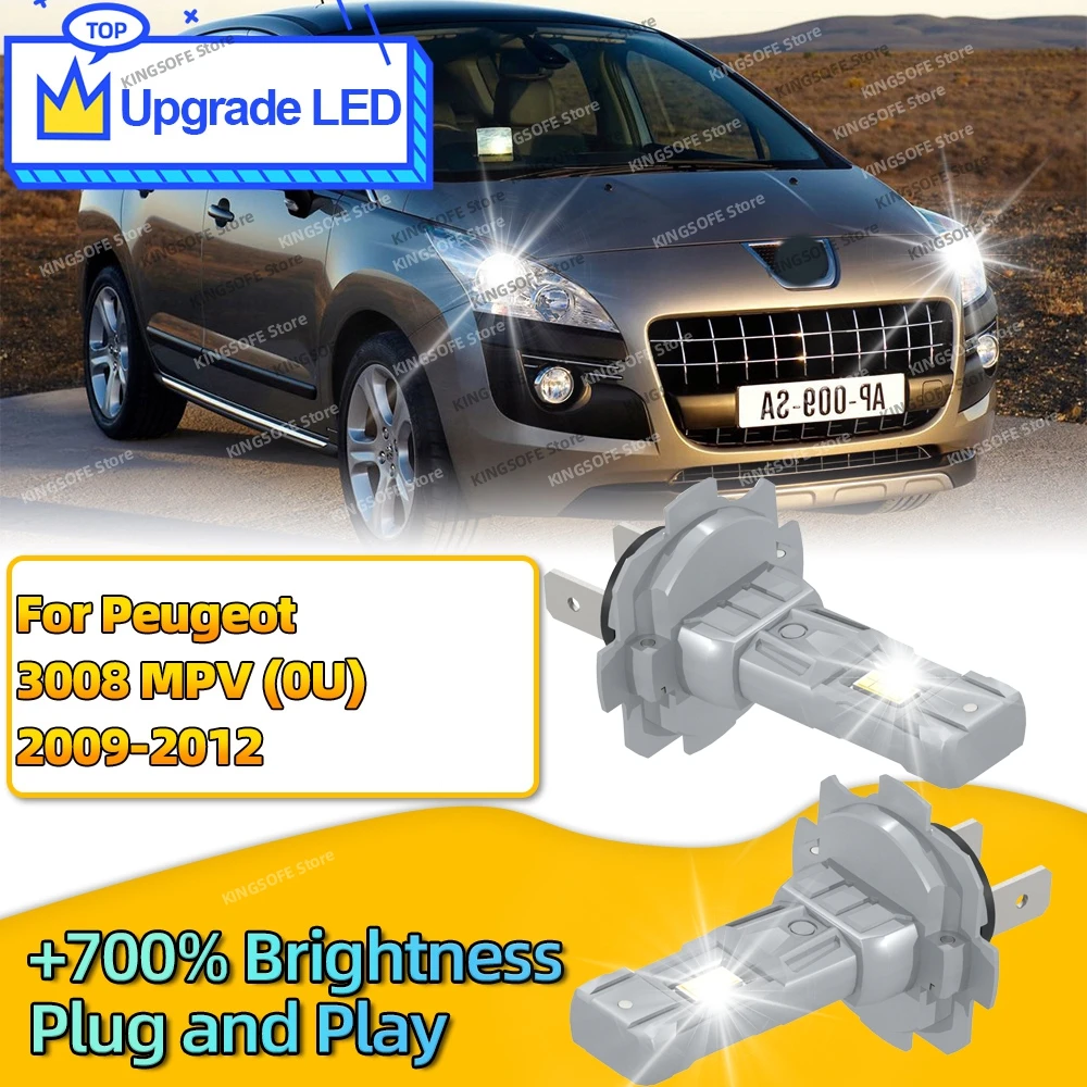 

2 шт. светодиодная лампа H7 180 Вт, автоматическая лампа Plug & Play, 6000K, лампочки для Peugeot 3008 MPV 0U 2009-2012 2010 2011