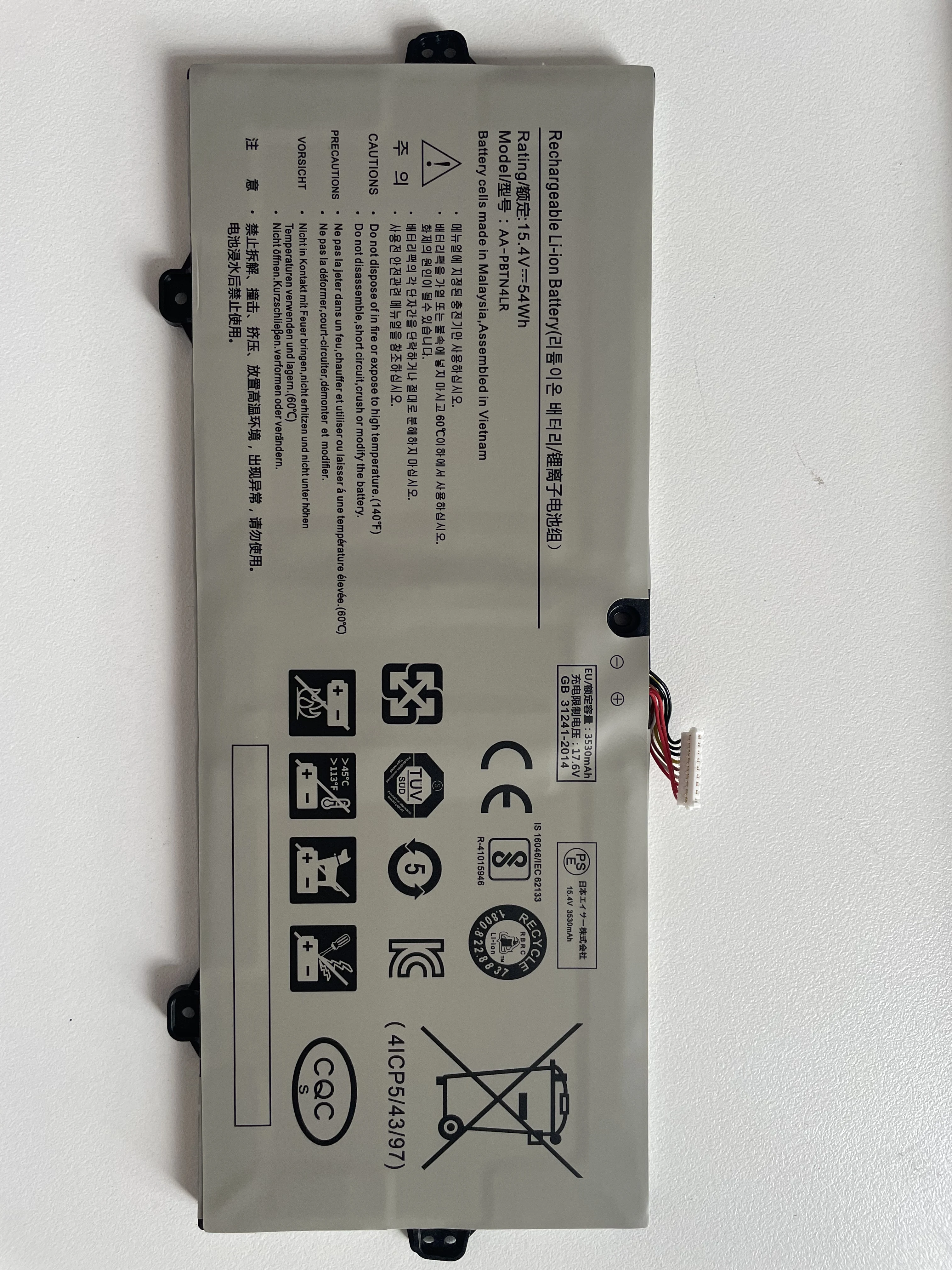 

Новый аккумулятор для ноутбука AA-PBTN4LR BA43-00 для Samsung NP940X5M-X02US NP940X3M-K01US NOTEBook 9 PRO 15 NP940X5N NT950QAA 54WH