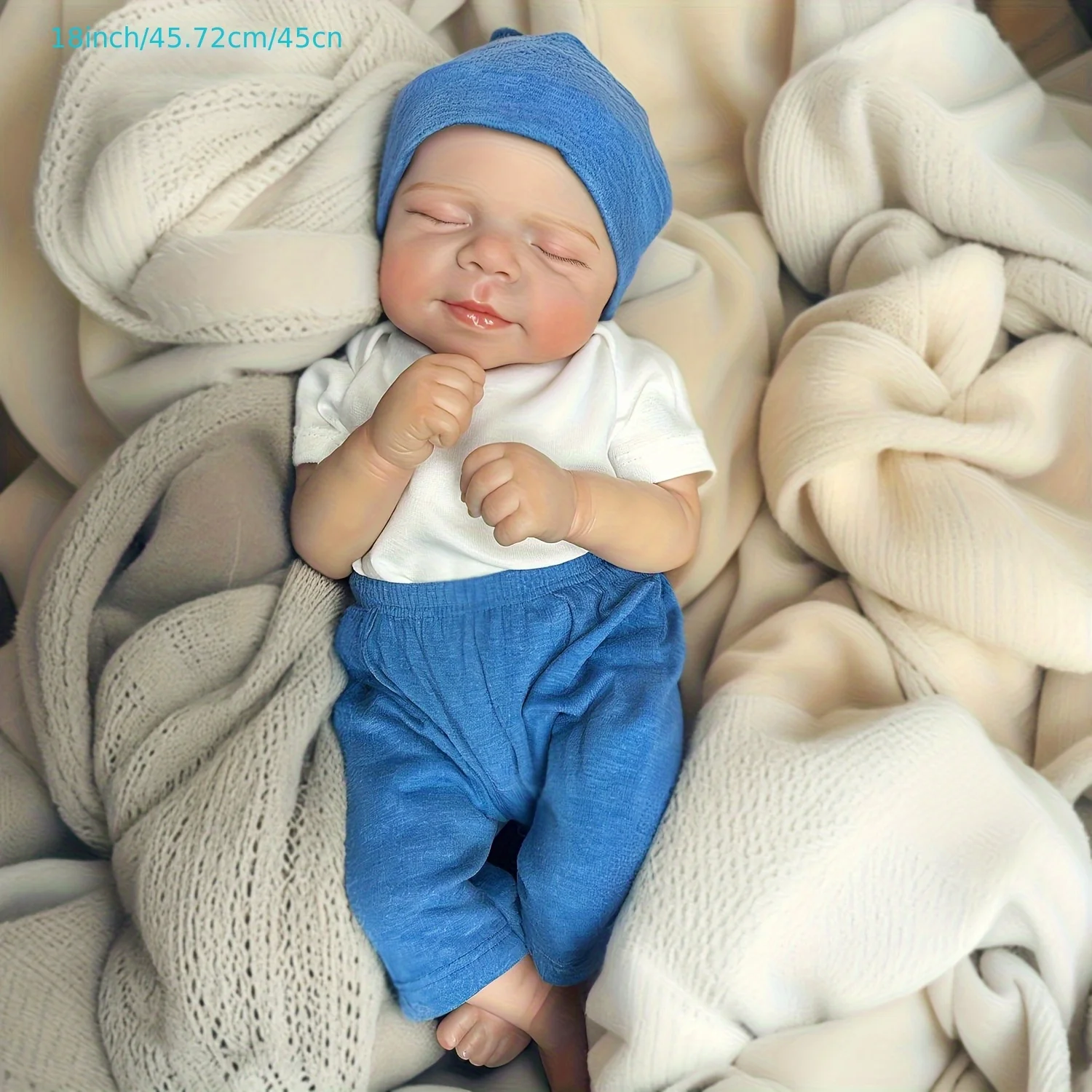 Bambole per bambini rinate realistiche - Bambole realistiche in vinile morbido e carino da 18 pollici, bambole gonfiabili della vita reale (SOLO BAMBOLA/SENZA ACCESSORI)