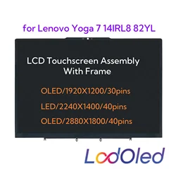 14.0 ''Oled Voor Lenovo Yoga 7 14irl8 82yl Lcd-Scherm Touchscreen Digitizer Montage Met Frame 1920X1200/2240X1400/2880X1800