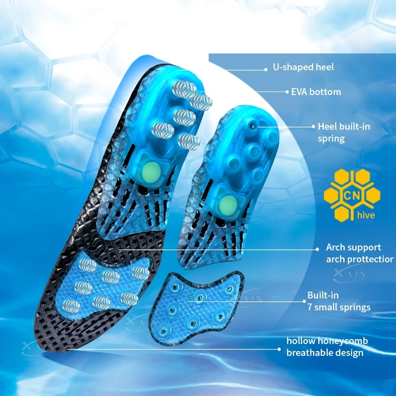 【Xxin】Spring Insoles Arch support Orthotic Insoles Silicone Sports Shoe Pad Men Women Flat Feet Shoe Insoles Size35-48