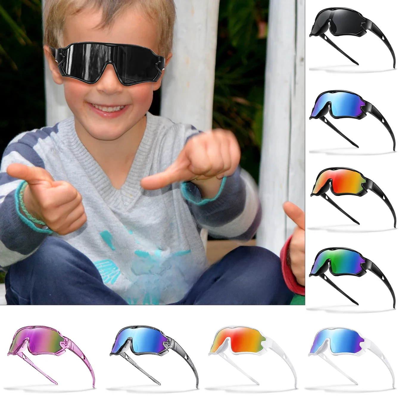 AliExpress 3-8 Years Old Boys And Girls Riding Outdoor Sports Kids Cycling Sunglasses UV400 Children Camping