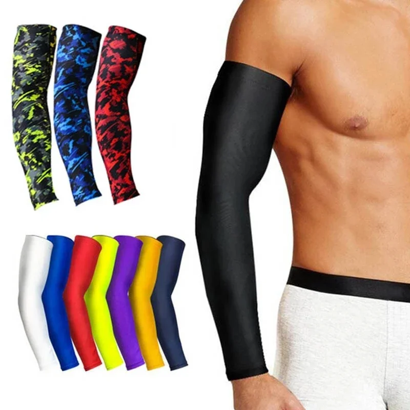 AliExpress NONE 1Pcs Breathable Quick Dry UV Protection Running Arm Sleeves Basketball Elbow Pad Fitness Armguards Sports Cycling Arm Warmers