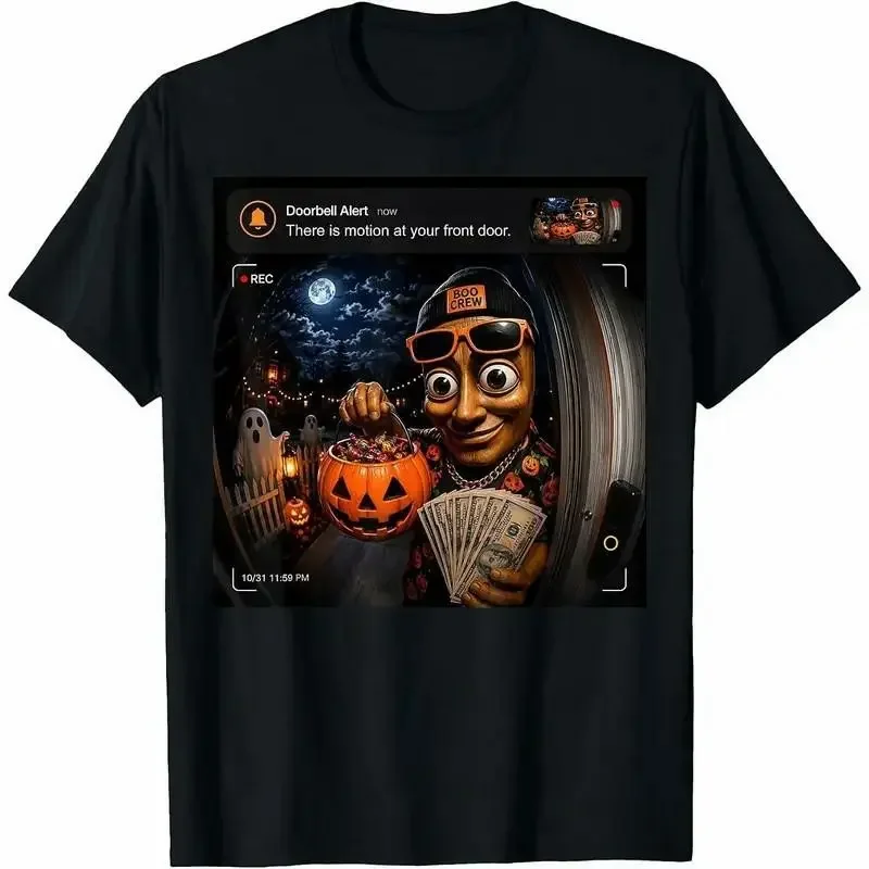 100% Premium Cotton Graphic Tees There Is Motion at Your Front Door Halloween Tung Tung Tung T-Shirt