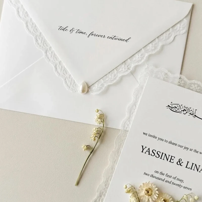 

Elegant Lace Invitation Cards,Personalized Invitation with Envelope,Wedding Favors,Bridal Shower, Baby Shower Stationery