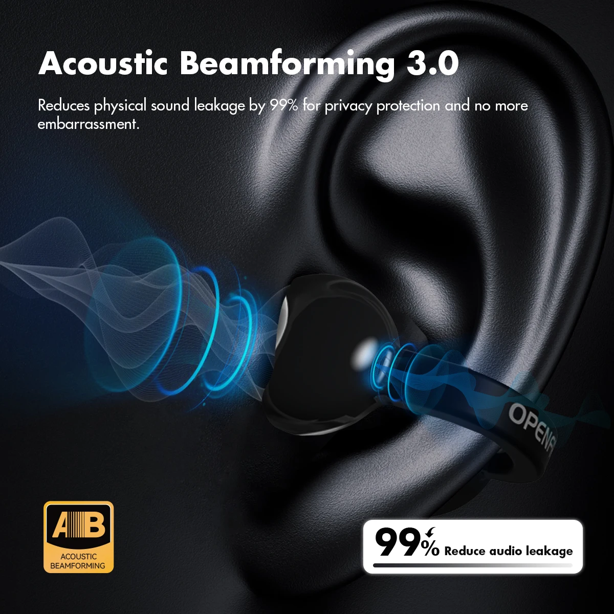ROSESELSA OpenFree OWS Open-Ear Bluetooth V5.4 HiFi DSP Auricolari Wireless AI Riduzione intelligente del rumore Auricolari con clip auricolare