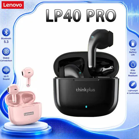 Lenovo LP40 PRO Macaron Wireless Earbuds Bluetooth 5.3 Half In Ear Earphones Touch Control Long Battery Life Sport Earphones