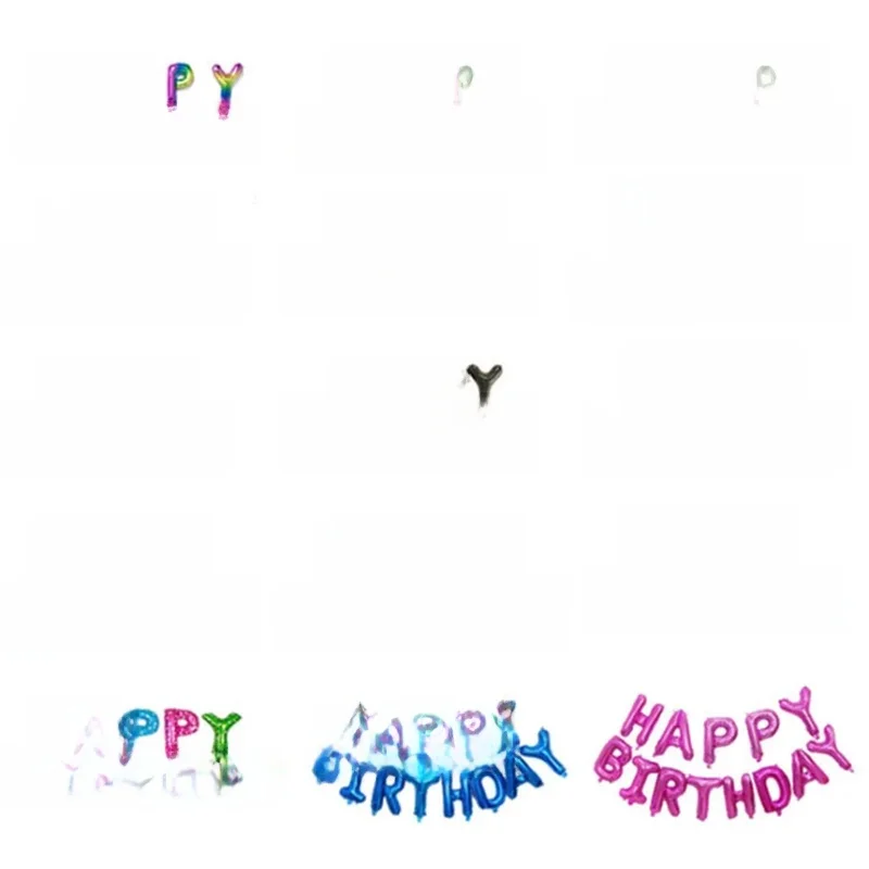 Ballon en aluminium doré et rose avec lettres de l'alphabet "Happy Birthday", à hélium, pour fête préChristophe et d'anniversaire