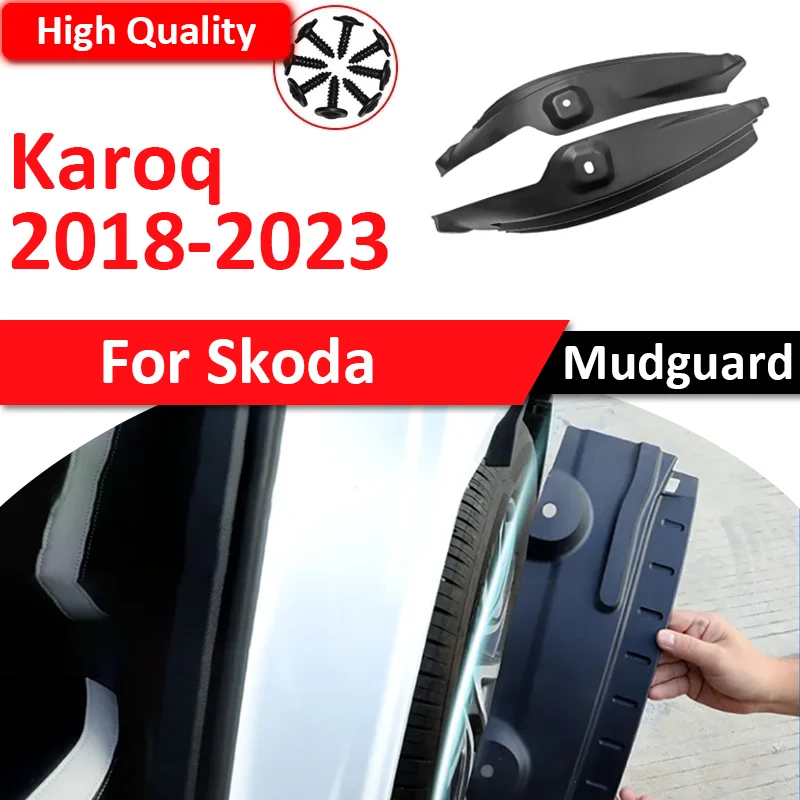 2x Mud Flaps Special Front Door Rear Wheel Fender Modification Mudguard Accessories for Skoda Karoq NU7 2018~2023 2022 2021 2020