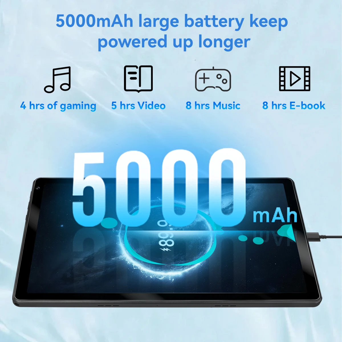 แท็บเล็ต AEEZO ขนาด 10 นิ้ว รุ่นล่าสุด ระบบปฏิบัติการ Android 15 ชิปประมวลผล Octa Core หน่วยความจำ 24GB+128GB/รองรับการเพิ่มความจุ 1TB หน้าจอสัมผัส IPS HD ความละเอียด 1280x800 รองรับ Widevine L1 และ Google Play