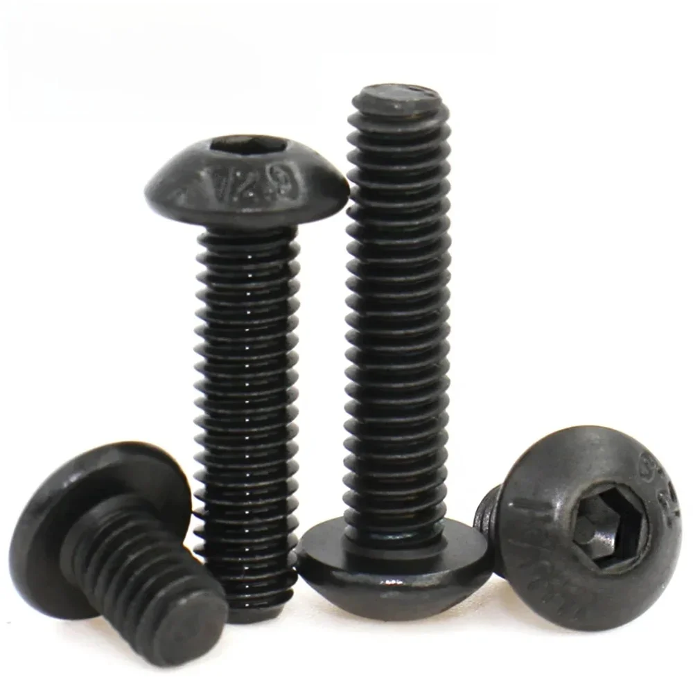 60/30/20/10 pièces vis à tête hexagonale M2 M2.5 M3 M4 M5 M6 M8 M10 Grade12.9 bouton en acier douille hexagonale vis à tête ronde L = 3-60mm