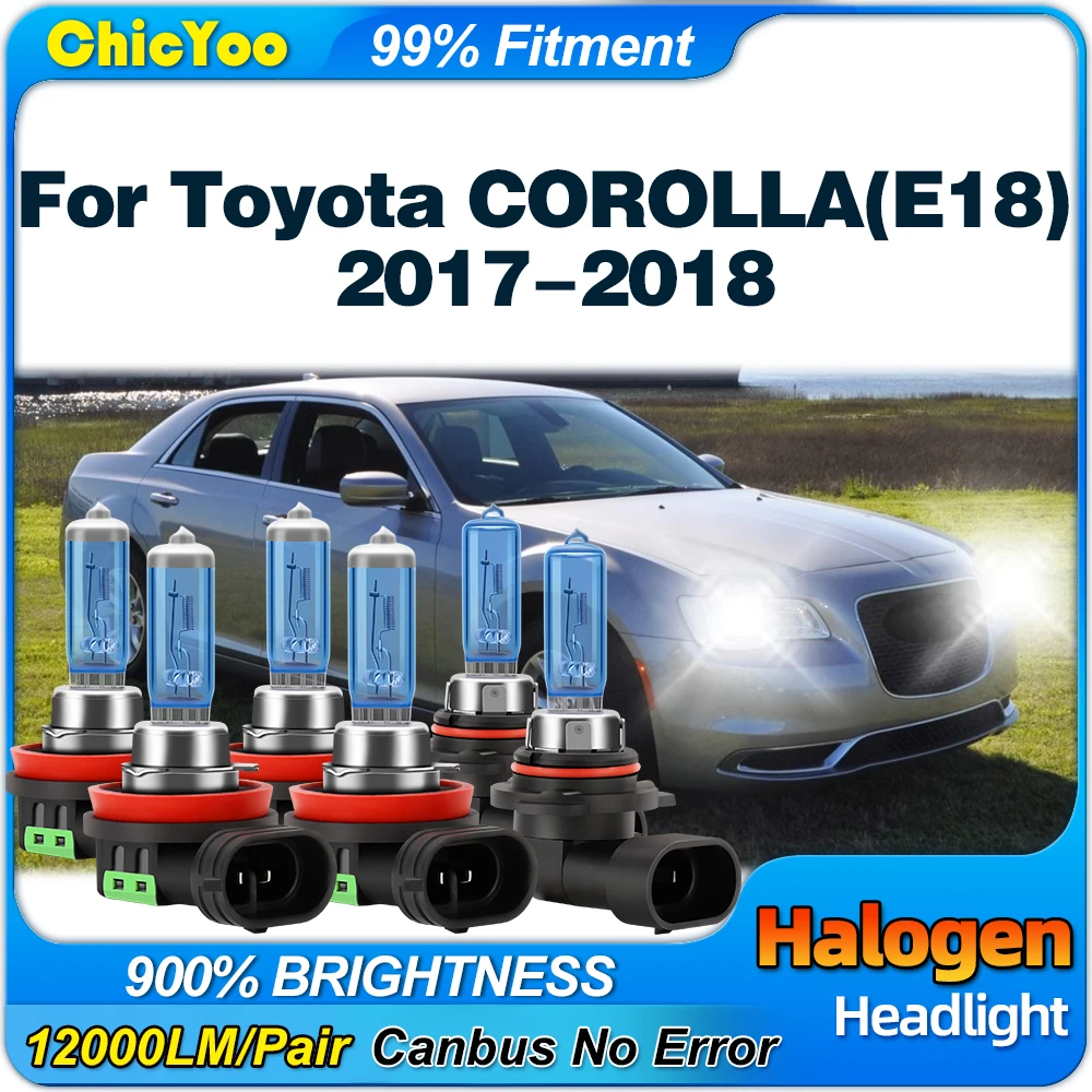 

300W Halogen Headlight Bulbs 30000LM Canbus No Error Auto Lamps 12V Fog Lights 6000K White For Toyota COROLLA(E18) 2017 2018