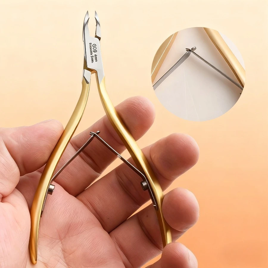 

Golden Cuticle Care Tools | Clipper Set for Hands and Feet, Keratin Pusher with Stainless Steel Cutter