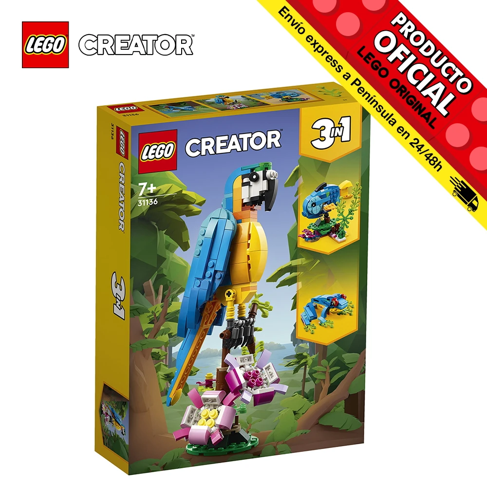 Lego Creator 3 in 1-Exotic parrot, 31136, toys, boys, girls, blocks, pieces, original, store, official license, new, bricks, gift, man, woman, adult