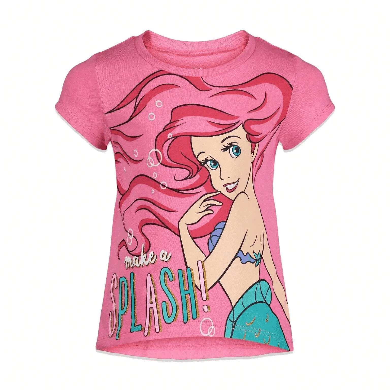 Disney Princess Belle Ariel Cinderella Summer Kids/Adult T-Shirt Girls Cute Cartoon Anime Crew Neck T-Shirt