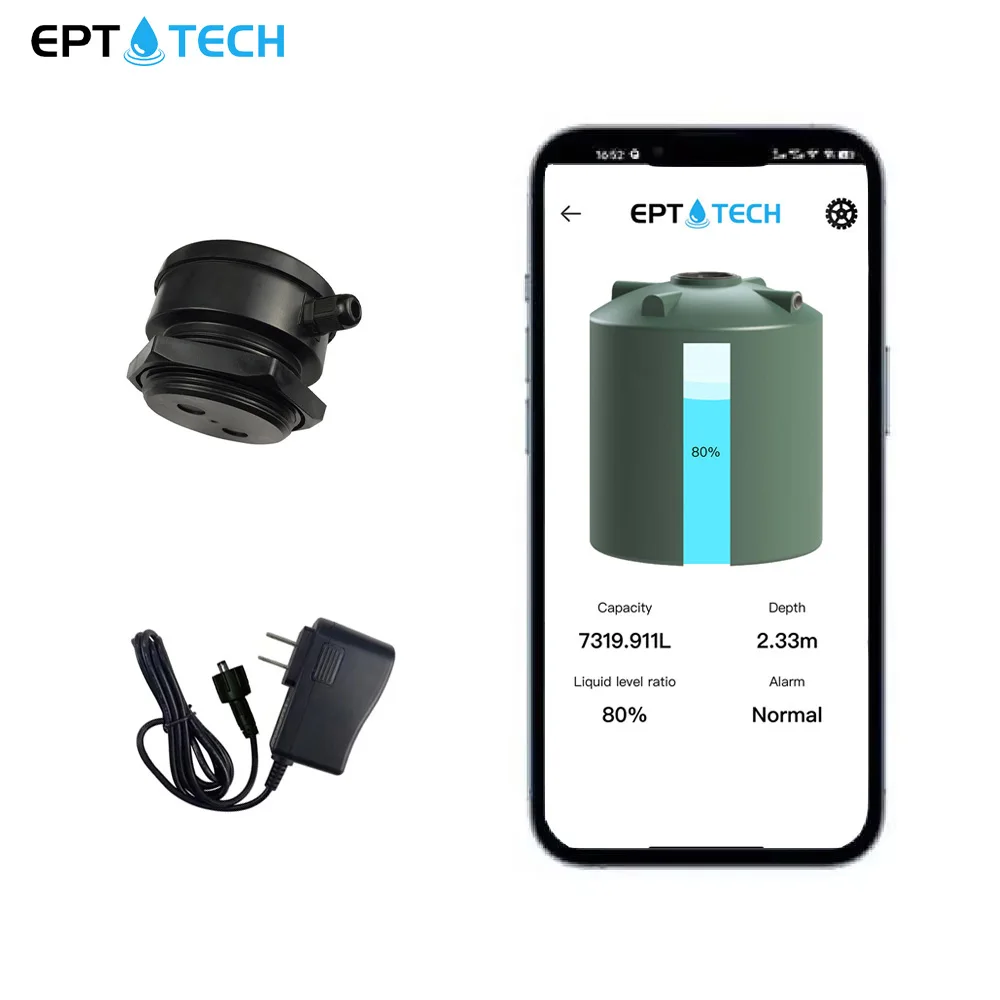 EPTTECH TLC2206-ESP-4G Sim Card Signal Wireless Remote Tank Level Sensor App Outdoor Oil Liquid Level Monitor Alarm Detector