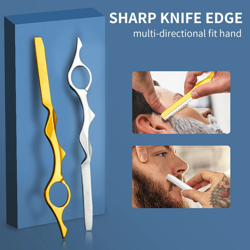 Senang Pisau Cukur Tukang Cukur Salon Profesional Penipis Rambut Lurus Seng Logam Campuran Penipis Potongan Pisau Alat Penata Rambut