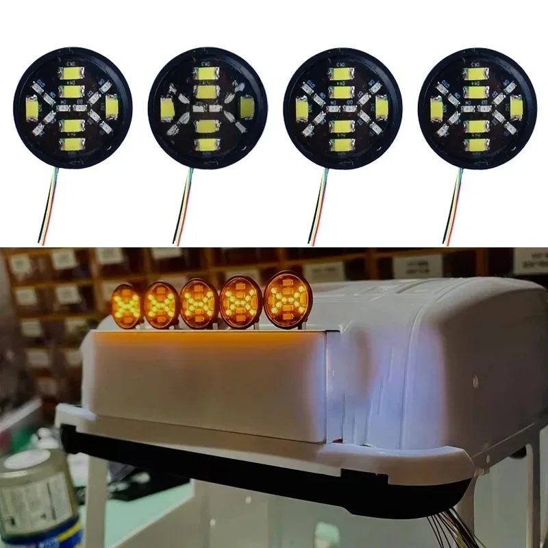 RC Truck LED Hoge Plafondspot Twee Kleuren Aanvullende Verlichting voor 1/14 Tamiya SCANIA 770S Volvo MAN 1/10 RC Crawler Auto TRX4 DIY - afbeelding 2
