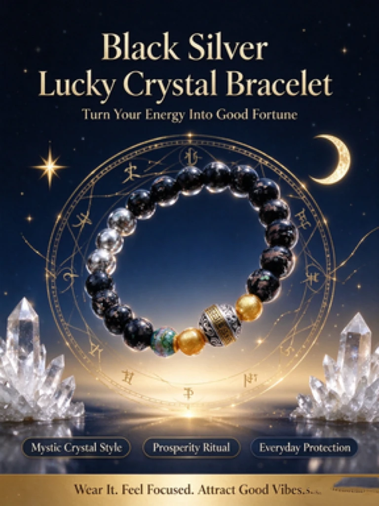 Delicate Traditional Blessing Gold Foil Glass Bracelet, All-Day Comfort Elastic Stretch Cord, Ancient Craft Gold Foil Glass & Mantra Bead, Unisex Oriental Ornament, Christmas, Anniversary & Birthday Gift