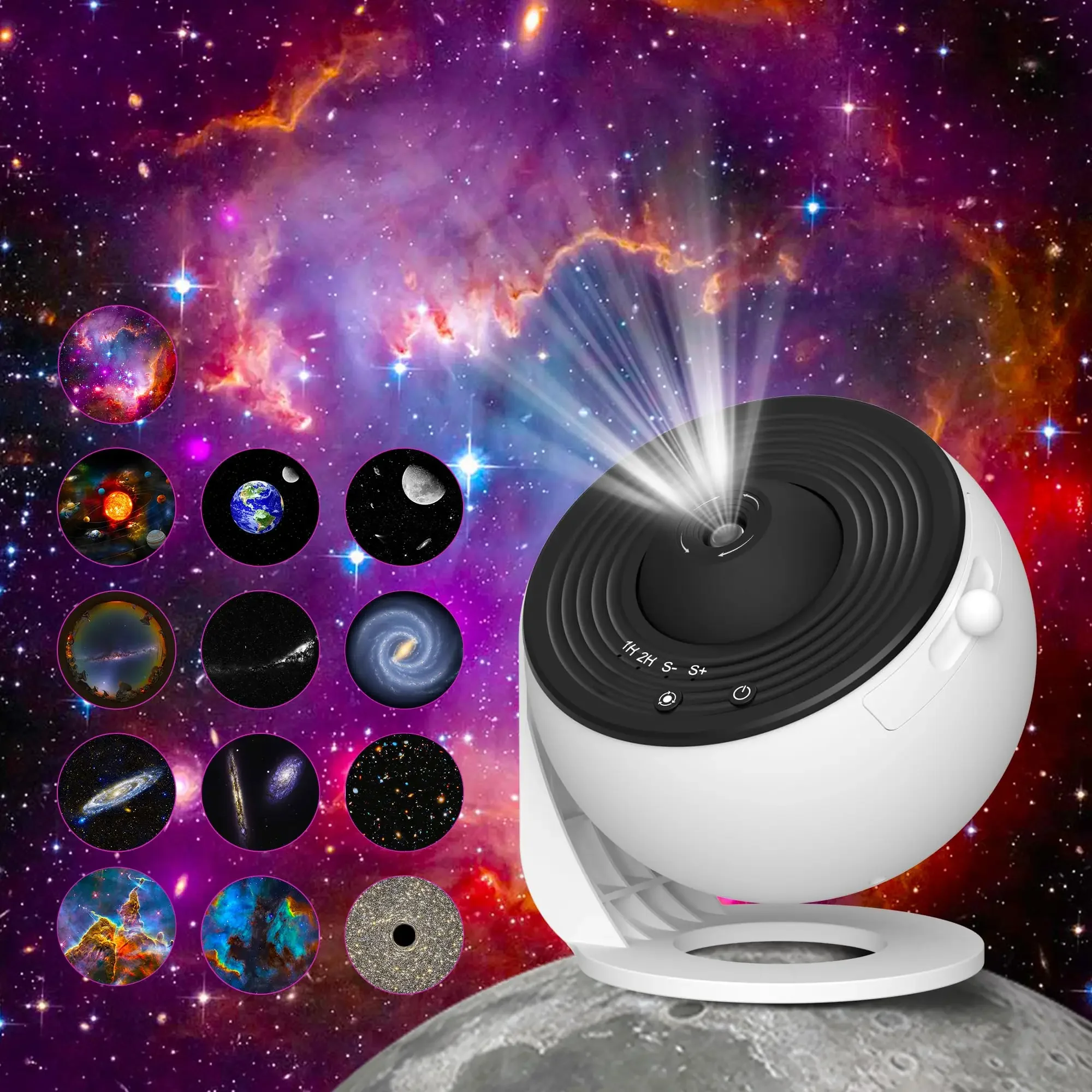 Nachtlampje Galaxy-projector Sterrenhemelprojector 360 °   Draai Planetarium Lamp Voor Kinderen Slaapkamer Valentijnsdag Cadeau Bruiloft Deco - afbeelding 2