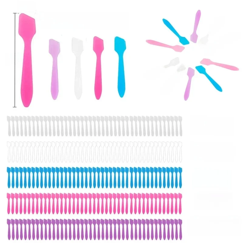 Spatule de maquillage en plastique, cuillère, Mini distributeur de cosmétiques de voyage réutilisable, outil de maquillage pour Lotion, crème, masque, bâton à lèvres, 10 pièces