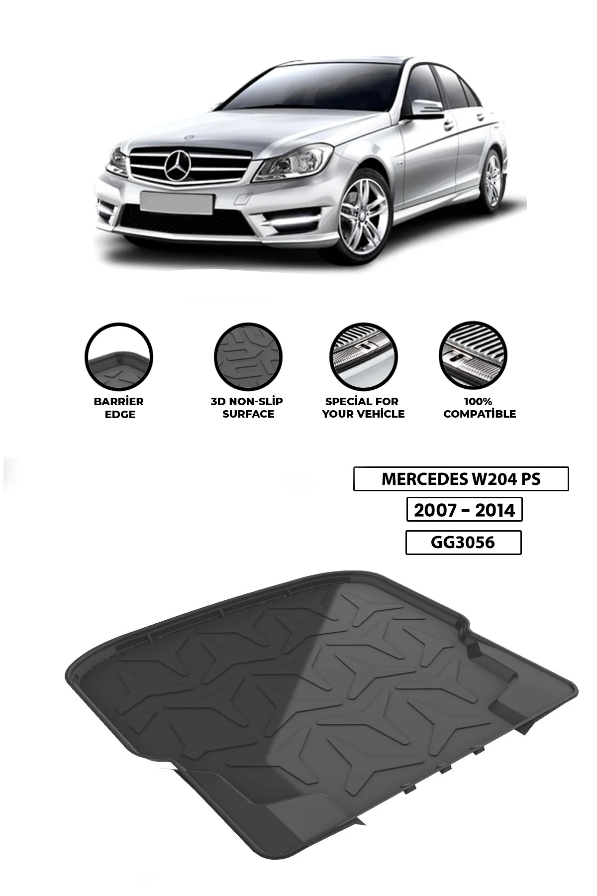 

For -MERCEDES-W204-PS 2007-2014 luggage compartment Diffuser Extension Rear Bumper Attachment Luggage compartment