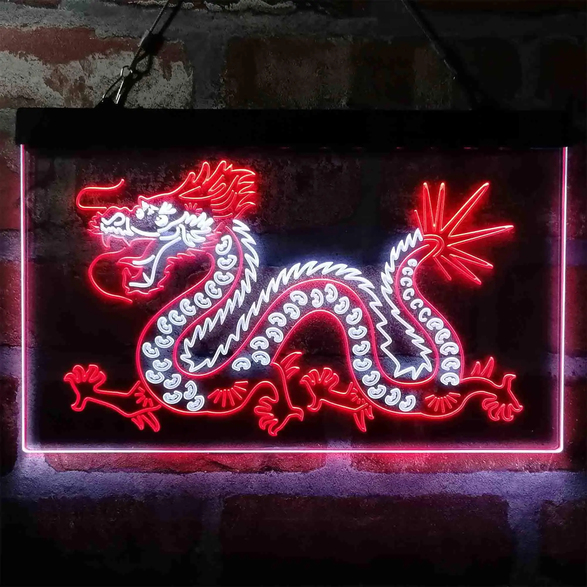 Custom Dual Color Neon Sign Dragon Dance Dual Color LED Neon Sign Tattoo Wall Decor Tattoo Line Art Room Decor Neon Sign