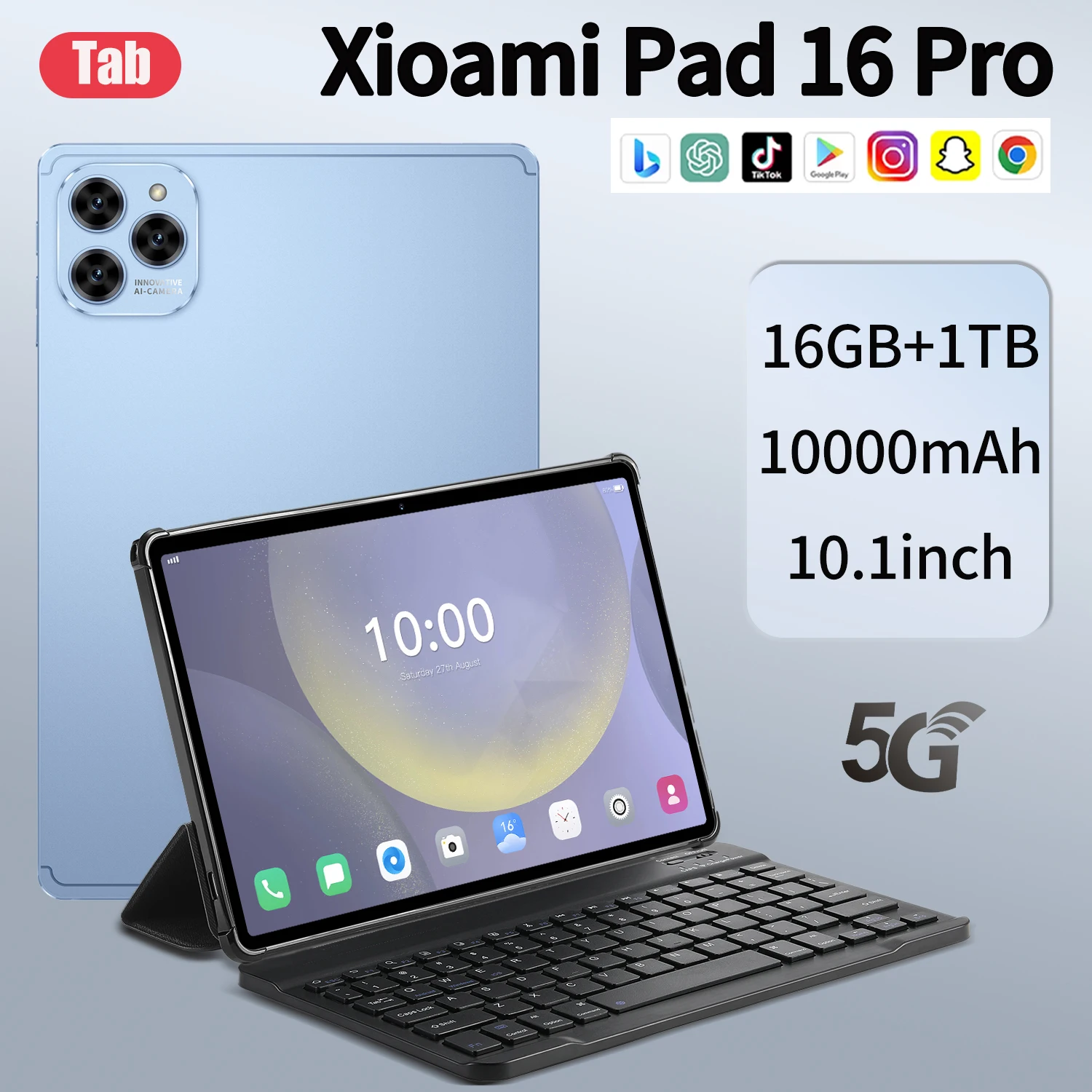 

2025 New Hot Tab Xioami Pad 16 Pro Tablet 10.1inch Android15 Global 10000mah HD Screen tablets PC 5G Dual SIM WIFI Tab