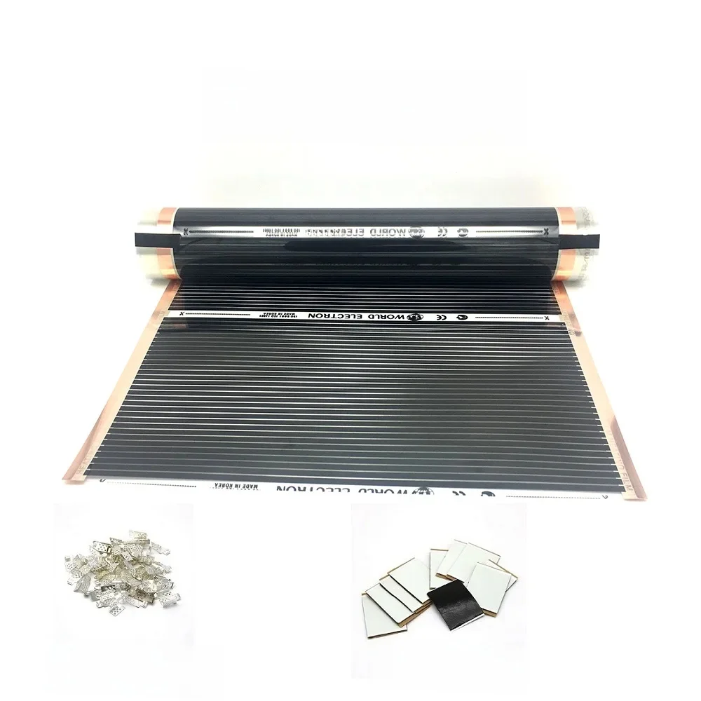 AC220V Infrared Underfloor Heating Film 220w/m2 Warm Mat with Clamps Insulation Pastes