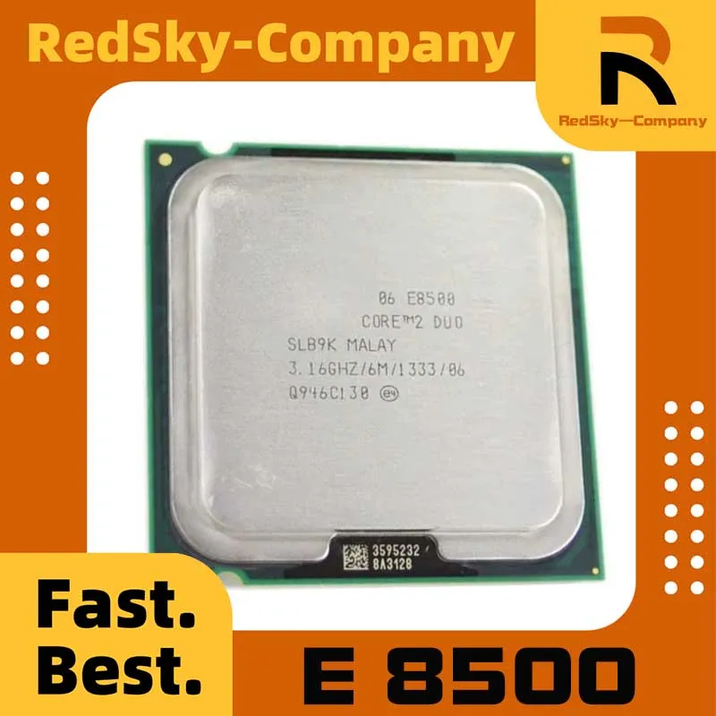 1pcs Intel Core 2 Duo E8500 Processor SLB9K SLAPK 3.16GHz LGA 775 cpu Used Test perfect