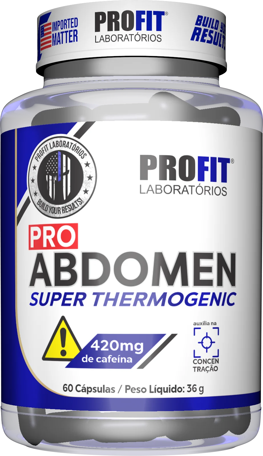 Pro Abdomen Super Termogênico 420mg de Cafeína 60 Cápsulas - Profit Labs