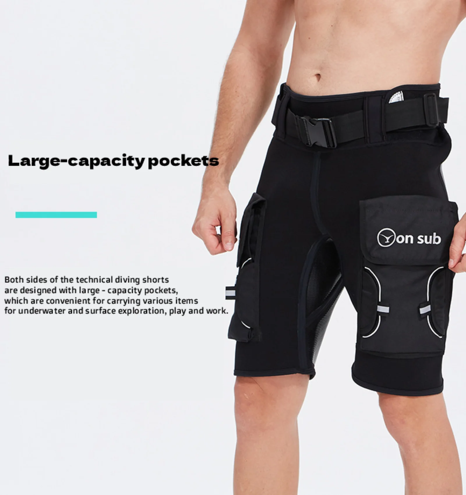 Scuba Diving Snorkeling Spearfishing Neoprene Wetsuit Shorts Pockets Surf Shorts Technical Diving Shorts Diving Equipment Unisex