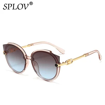 משקפי שמש עגולים אופנתיים לנשים מותג יוקרה מעצב חתול עיניים משקפי שמש גברים וינטג' ענקיים משקפיים תה כחול אדום UV400 8 best sales משקפי שמש של תה - №3