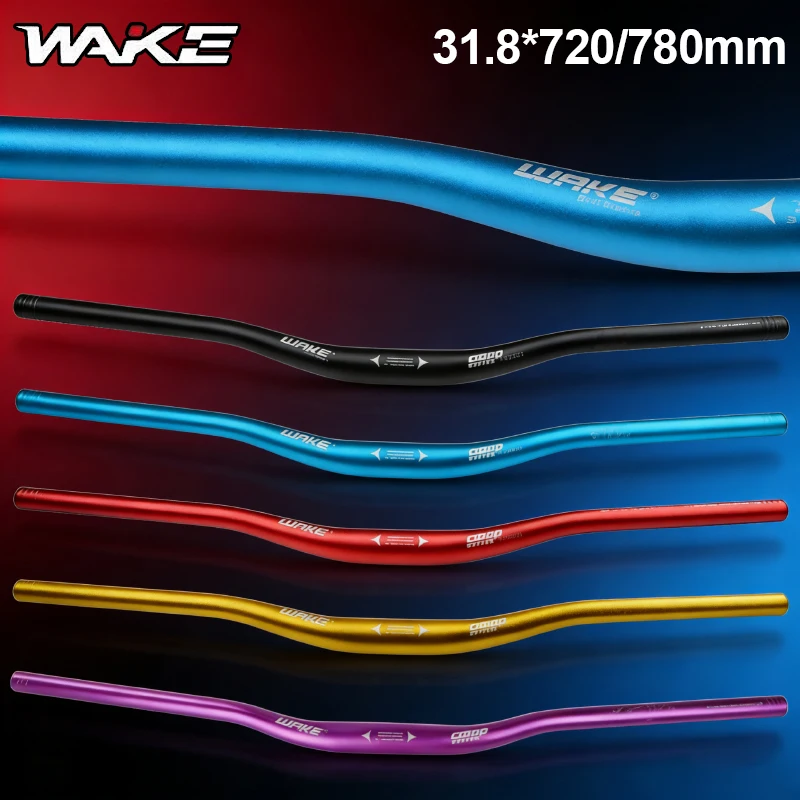 WAKE 31.8MM Bicycle Handlebar Aluminum Alloy Bike Riser Bar 720/780mm Ultralight Bicycle Handlebar for MTB Road Bike Handle Bar