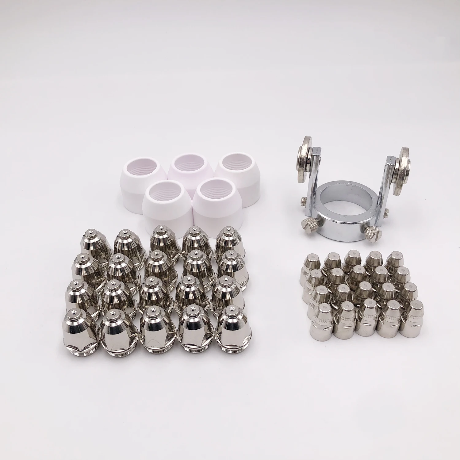 

JINSLU P80 Plasma Cutter Consumables Kit – 20 Electrodes, 20 Nozzles, 5 Ceramic Cups & 1 Roller Guide for P-80 Torch 60-80A