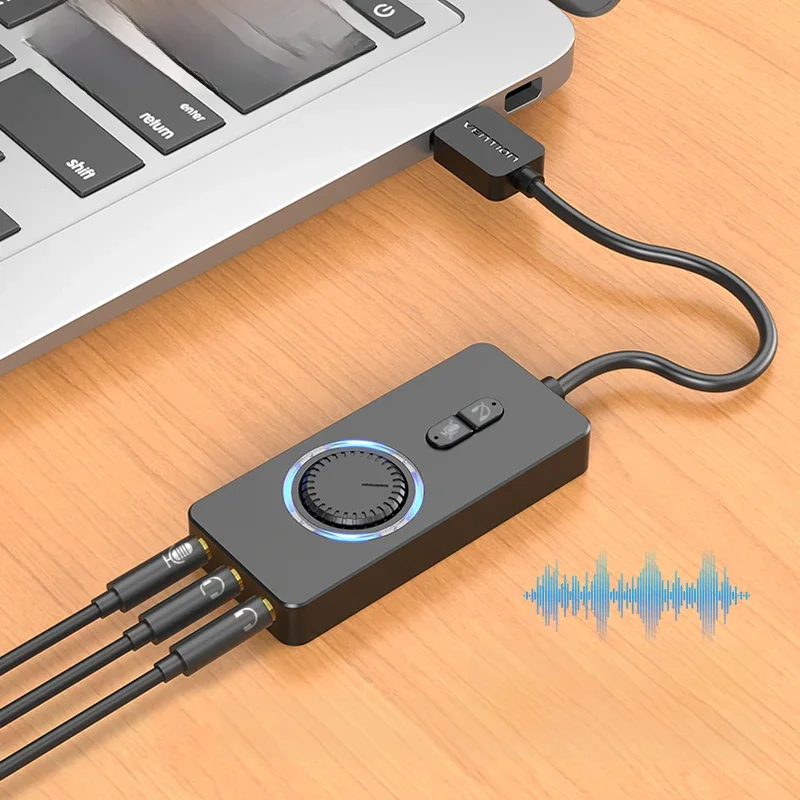 Zewnętrzna karta dźwiękowa Vention USB Adapter USB na 3,5 mm Audio Adapter USB na słuchawki Mikrofon do komputera Macbook Laptop PS4 Karta dźwiękowa — zdjęcie produktu 7