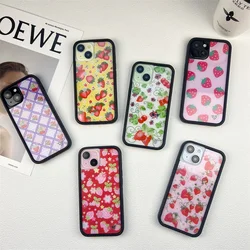 Wildflower 3D ins cute cartoon strawberry phone case creative for iPhone 17 pro 13 12 14 15 Promax 16 plus 3D WF Cover Cases
