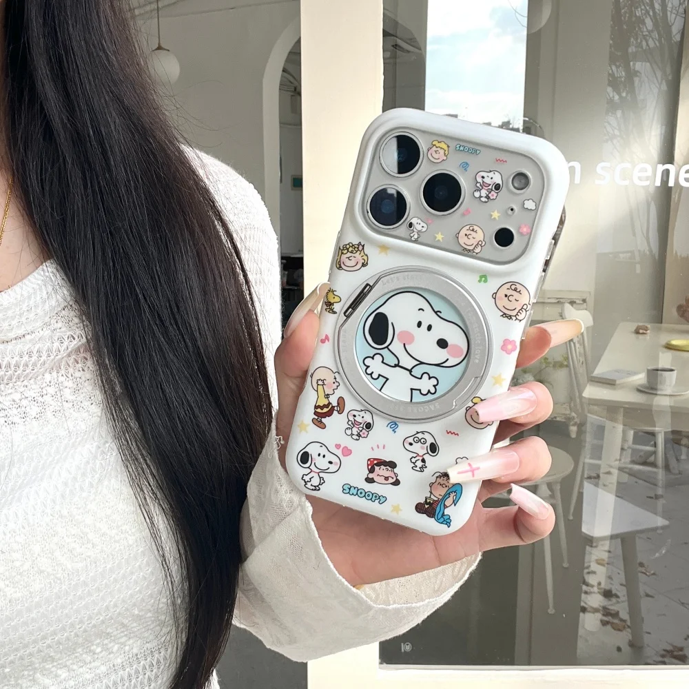 New Cute Cartoon Anime Puppy Magnetic Phone Case for iPhone 18 Pro 17 Max 15 16 17 18 Pro Max, 16 Pro with Magsafe Holder Kawaii