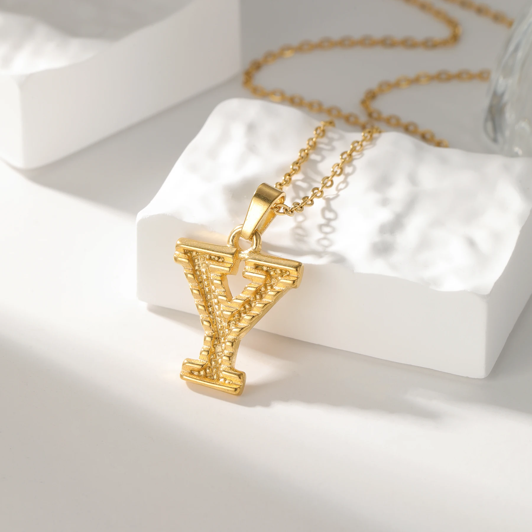 Initial Necklace Gold Medal Letter Necklace Alphabet C Necklace  A to Z Letter UNISEX Mother's Day Gift for Her Bridesmaids gift