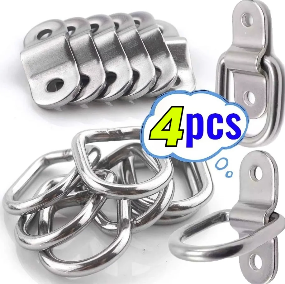 D Ring Tie Down Anchor Hook for Cargo Securing on Car Trucks Trailers Heavy Duty Metal Pull Ring Easy Surface Mount Fixing Point