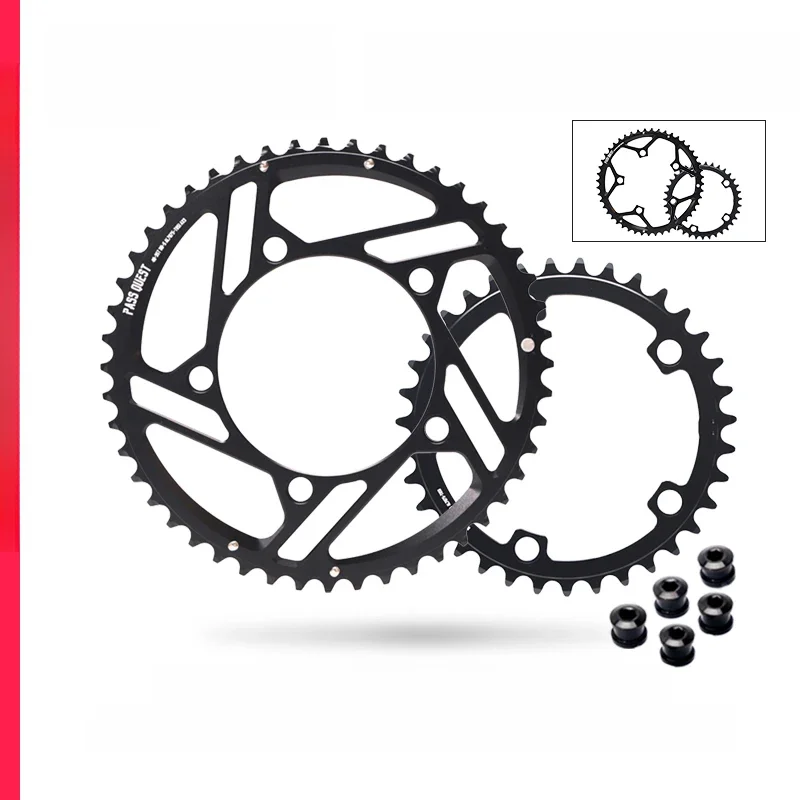 AliExpress PASS QUEST 2X 110BCD (5-bolt HOLLOW) AXS Sprocket Round Road Bike Foldable Bicycle 12 speed Gravel bik