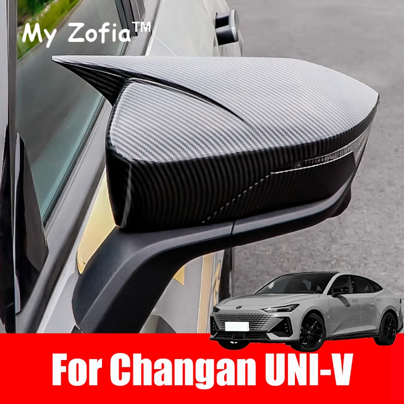 For Changan UNI-V UNIV 2023 2024 2025 Car Rearview Mirror Cover Rearveiw Mirror Horn Shape Cover Decor Anti Frame Accessories