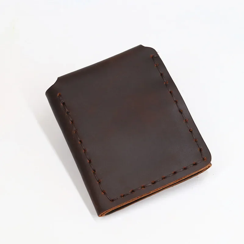 SIMLINE portfel męski z prawdziwej skóry Vintage Handmade skóra bydlęca Crazy Horse sekretne życie Waltera Mitty portfel krótka męska torebka — zdjęcie 2