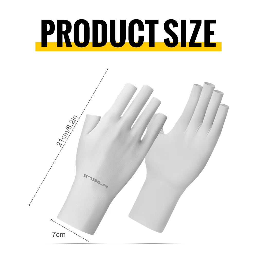 WRELS أصابع الأشعة فوق البنفسجية حماية Sunblock قفازات عدم الانزلاق ركوب الصيف في الهواء الطلق قفازات الفتيات قفازات حماية من الأشعة فوق البنفسجية لتقليم الجل #5