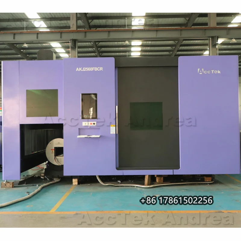 High Precision Fiber Laser Cutting Equipment 40KW Max Power Automatic Exchange Platform Rotating Shaft