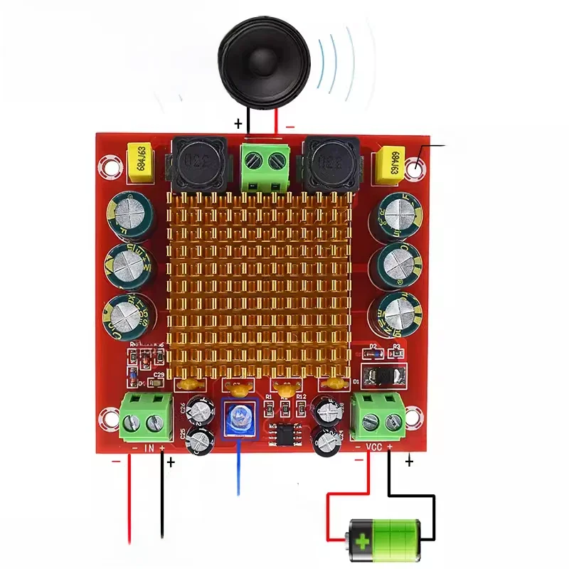 Płytka wzmacniacza cyfrowego TPA3116DA TPA3116 150W D2 Mono Channel Cyfrowa płyta wzmacniacza audio XH-M544 DC 12V 24V — zdjęcie produktu 7