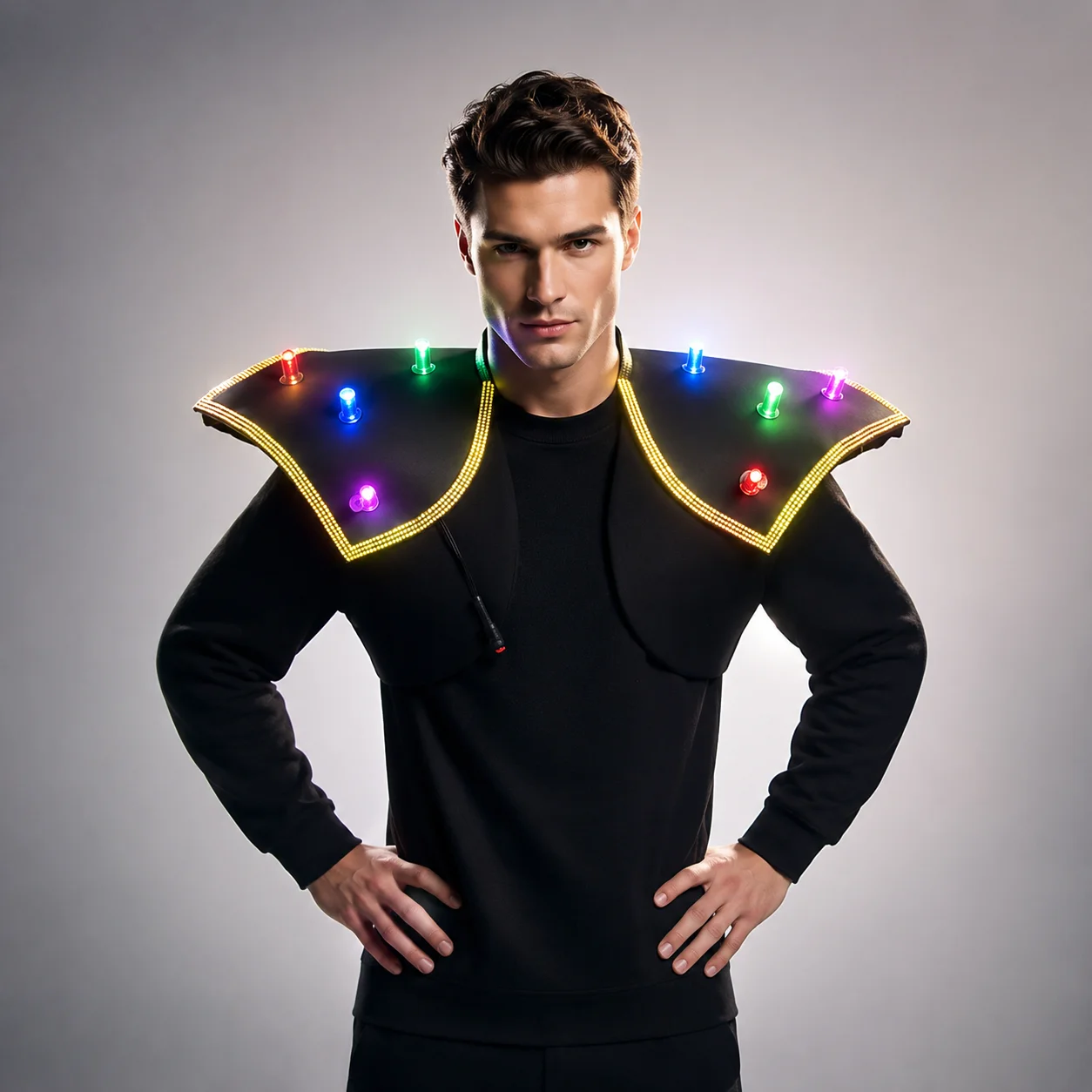 RGB Laser LED Suit Costume with Waistcoat Gloves Glasses - Predator Iron Soldier Outfit for Stage Dancer Cosplay Show Robot view 5