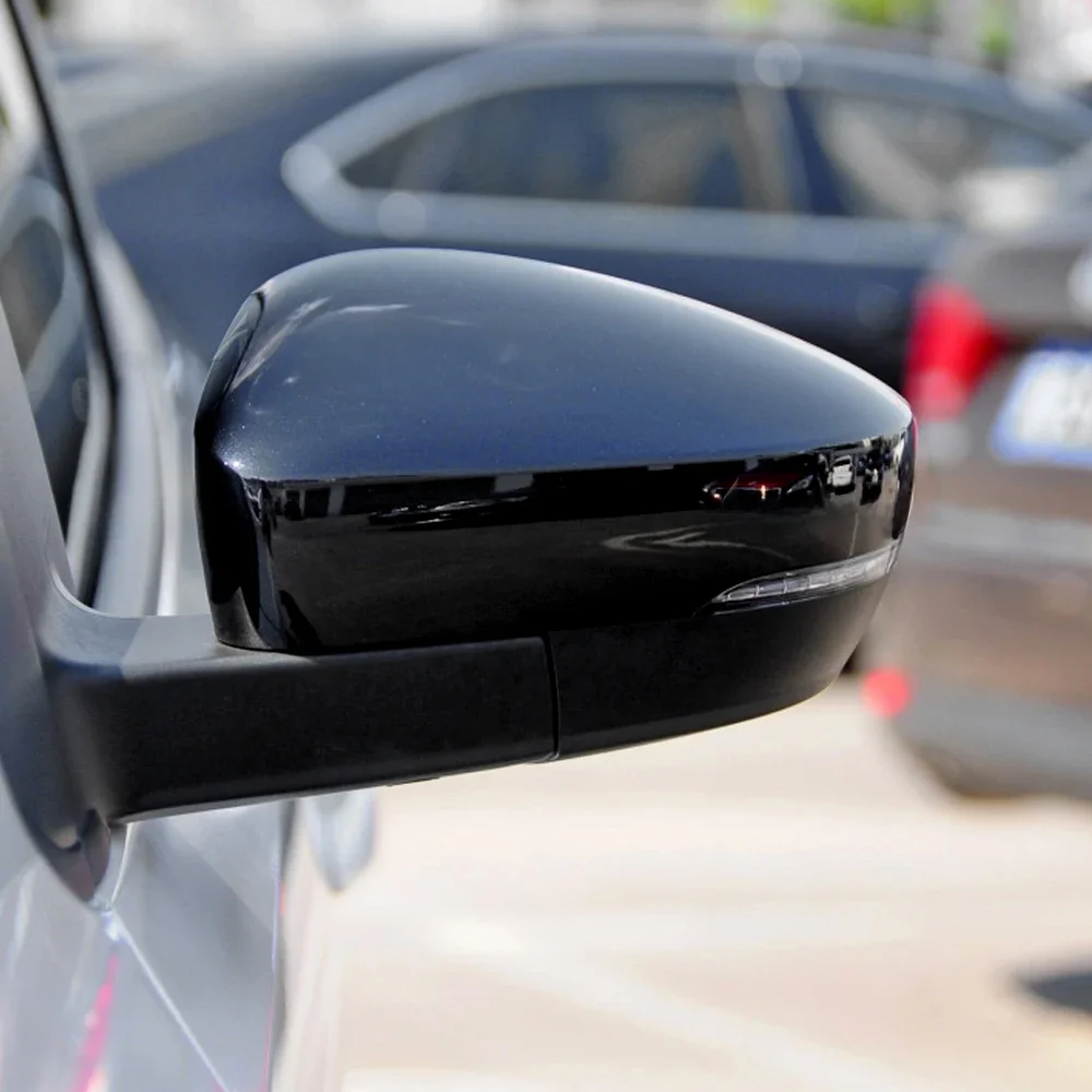 2szt Do Volkswagen VW Polo MK5 6R 6C Osłona lusterka bocznego ABS Wymienne lusterko boczne Czarna osłona lusterka bocznego Akcesoria — zdjęcie 2