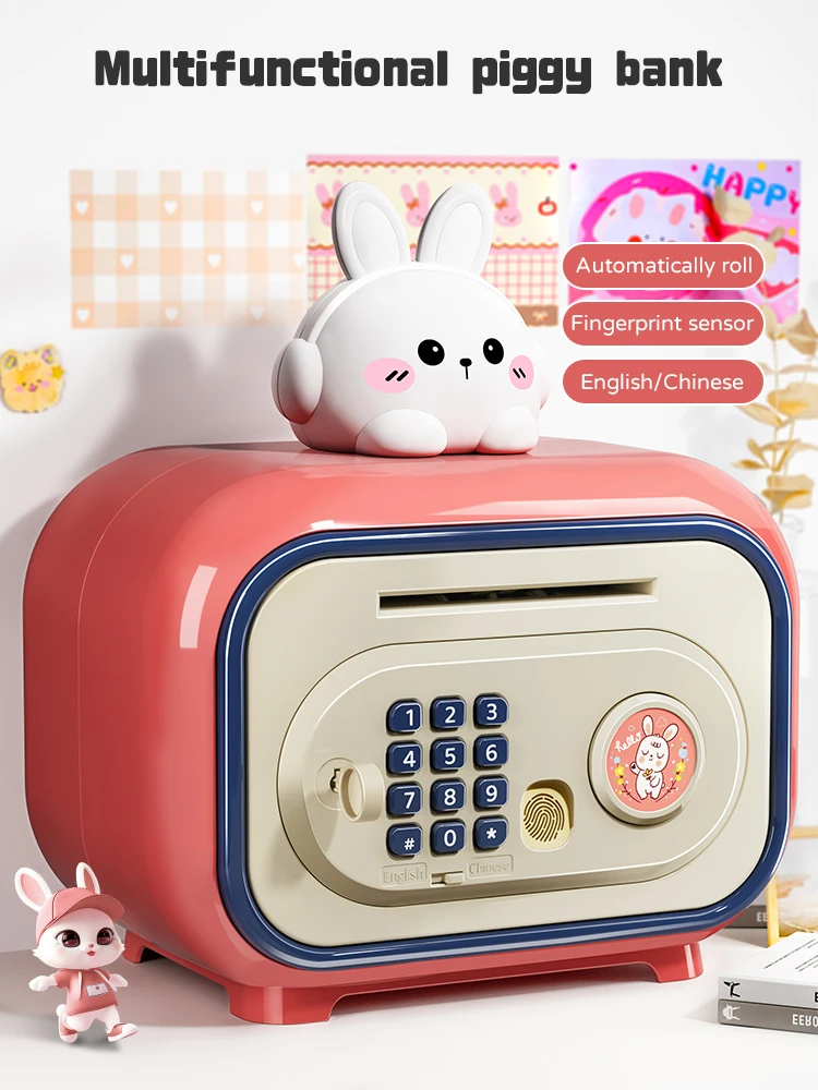Elektroniczna skarbonka Pos Savings Piggy Bank Kids Deposit Machine Cash Coin Password Mini Safe ATM Money Box Education For Children Gifts