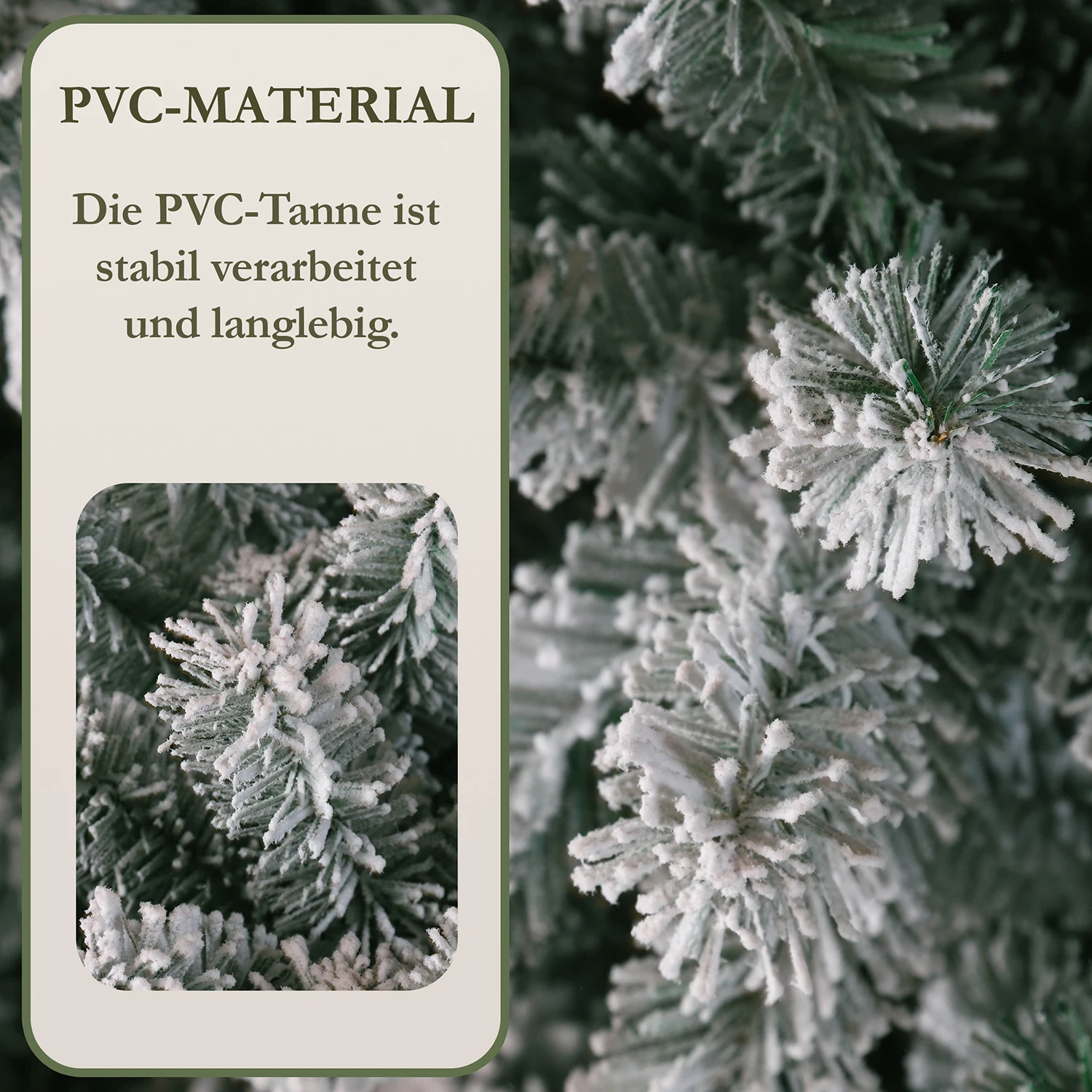 180/210 cm weißer Schnee, künstlicher Weihnachtsbaum aus PVC mit Metallständer, 1006/1298 Spitzen, faltbarer Baum und Party-Dekoration für drinnen und draußen – Detail 2